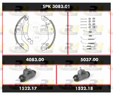 SPK 3083.01 ROADHOUSE Комплект тормозов, барабанный тормозной механизм (фото 1)