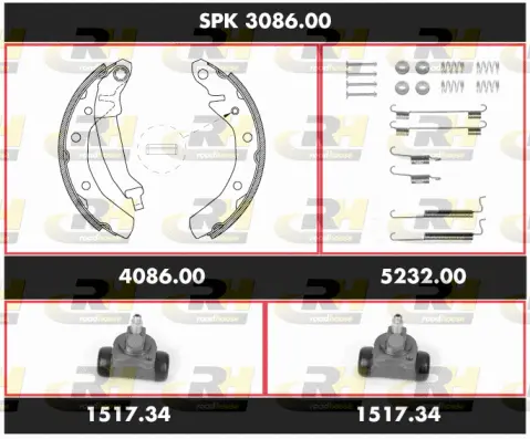 SPK 3086.00 ROADHOUSE Комплект тормозов, барабанный тормозной механизм (фото 1)