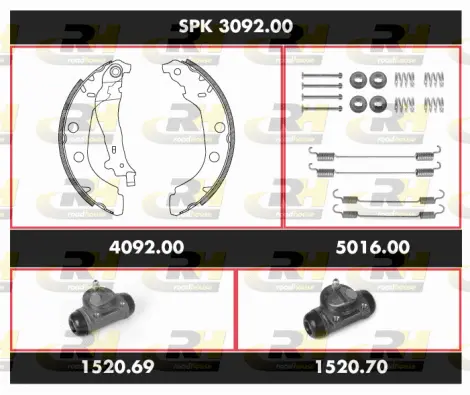 SPK 3092.00 ROADHOUSE Комплект тормозов, барабанный тормозной механизм (фото 1)