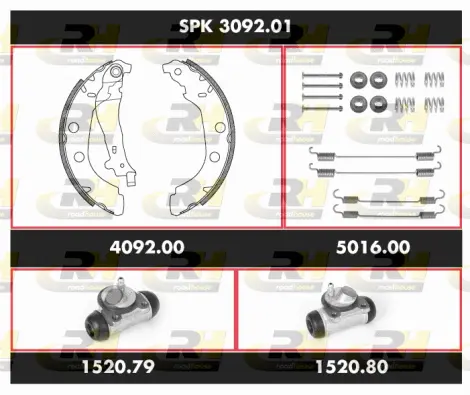 SPK 3092.01 ROADHOUSE Комплект тормозов, барабанный тормозной механизм (фото 1)