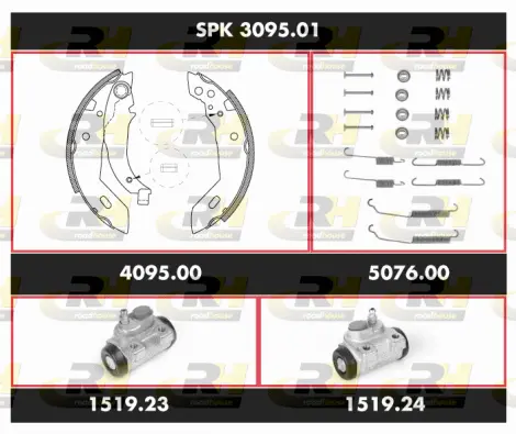 SPK 3095.01 ROADHOUSE Комплект тормозов, барабанный тормозной механизм (фото 1)