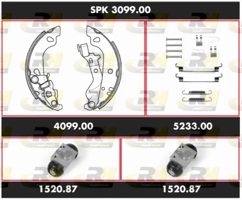 SPK 3099.00 ROADHOUSE Комплект тормозов, барабанный тормозной механизм (фото 1)