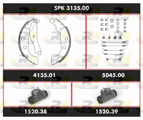 SPK 3135.00 ROADHOUSE Комплект тормозов, барабанный тормозной механизм (фото 1)