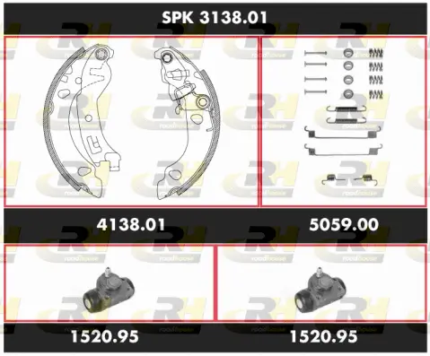 SPK 3138.01 ROADHOUSE Комплект тормозов, барабанный тормозной механизм (фото 1)