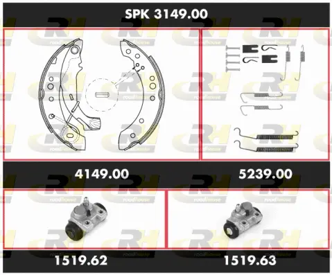 SPK 3149.00 ROADHOUSE Комплект тормозов, барабанный тормозной механизм (фото 1)