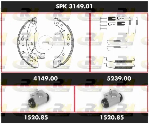 SPK 3149.01 ROADHOUSE Комплект тормозов, барабанный тормозной механизм (фото 1)