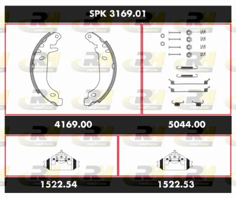 SPK 3169.01 ROADHOUSE Комплект тормозов, барабанный тормозной механизм (фото 1)