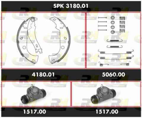 SPK 3180.01 ROADHOUSE Комплект тормозов, барабанный тормозной механизм (фото 1)