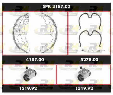 SPK 3187.03 ROADHOUSE Комплект тормозов, барабанный тормозной механизм (фото 1)