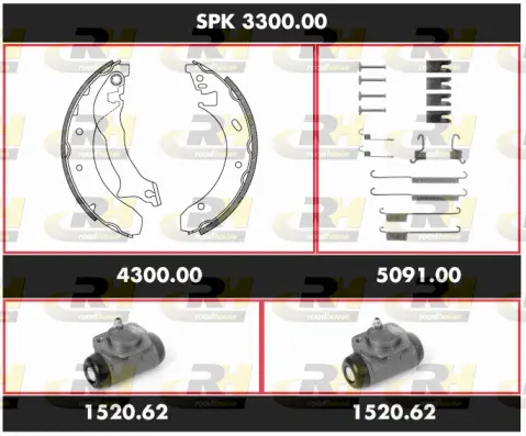 SPK 3300.00 ROADHOUSE Комплект тормозов, барабанный тормозной механизм (фото 1)