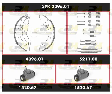 SPK 3396.01 ROADHOUSE Комплект тормозов, барабанный тормозной механизм (фото 1)