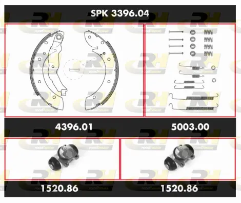 SPK 3396.04 ROADHOUSE Комплект тормозов, барабанный тормозной механизм (фото 1)