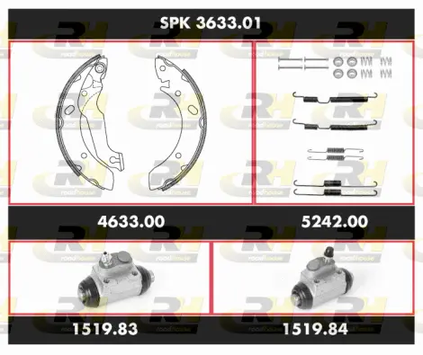 SPK 3633.01 ROADHOUSE Комплект тормозов, барабанный тормозной механизм (фото 1)
