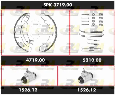 SPK 3719.00 ROADHOUSE Комплект тормозов, барабанный тормозной механизм (фото 1)