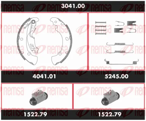 3041.00 REMSA Комплект тормозов, барабанный тормозной механизм (фото 1)