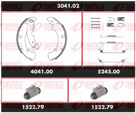 3041.02 REMSA Комплект тормозов, барабанный тормозной механизм (фото 1)