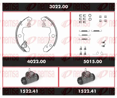 SPK 3022.00 REMSA Комплект тормозов, барабанный тормозной механизм (фото 1)