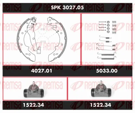SPK 3027.05 REMSA Комплект тормозов, барабанный тормозной механизм (фото 1)