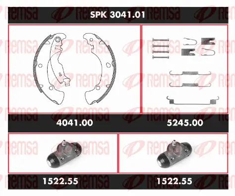 SPK 3041.01 REMSA Комплект тормозов, барабанный тормозной механизм (фото 1)