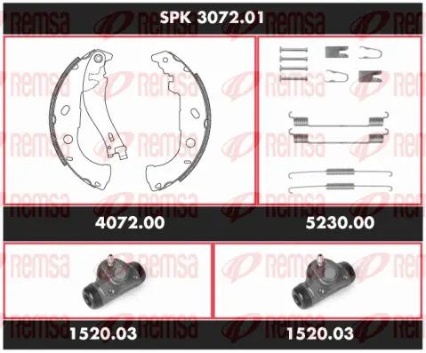 SPK 3072.01 REMSA Комплект тормозов, барабанный тормозной механизм (фото 1)