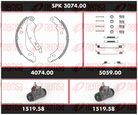 SPK 3074.00 REMSA Комплект тормозов, барабанный тормозной механизм (фото 1)