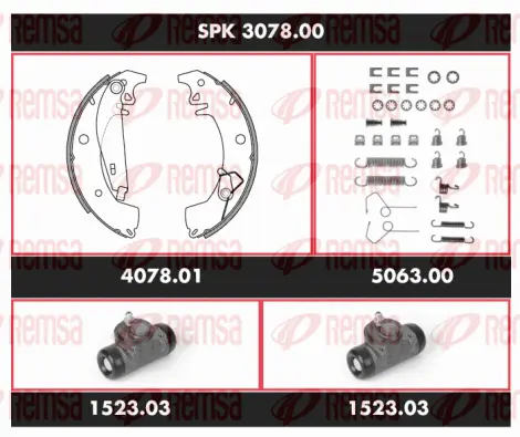 SPK 3078.00 REMSA Комплект тормозов, барабанный тормозной механизм (фото 1)