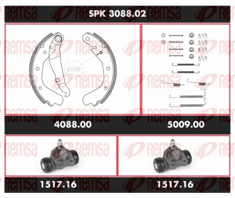 SPK 3088.02 REMSA Комплект тормозов, барабанный тормозной механизм (фото 1)