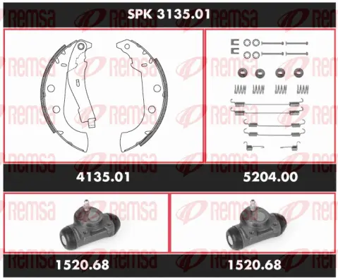 SPK 3135.01 REMSA Комплект тормозов, барабанный тормозной механизм (фото 1)
