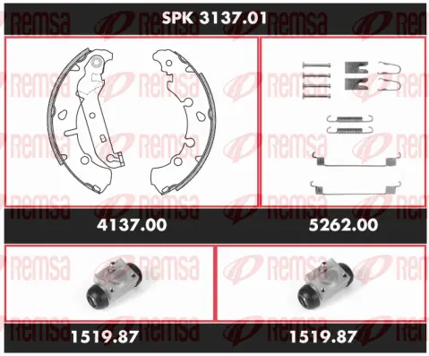 SPK 3137.01 REMSA Комплект тормозов, барабанный тормозной механизм (фото 1)