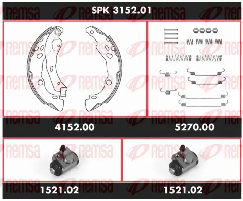 SPK 3152.01 REMSA Комплект тормозов, барабанный тормозной механизм (фото 1)