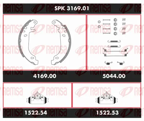 SPK 3169.01 REMSA Комплект тормозов, барабанный тормозной механизм (фото 1)