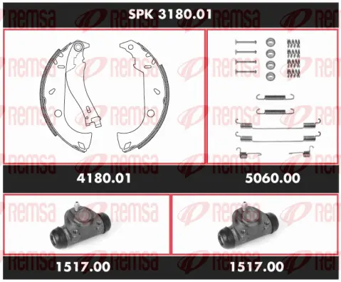 SPK 3180.01 REMSA Комплект тормозов, барабанный тормозной механизм (фото 1)