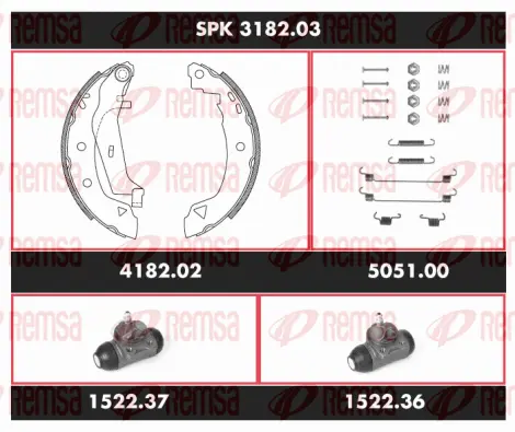 SPK 3182.03 REMSA Комплект тормозов, барабанный тормозной механизм (фото 1)