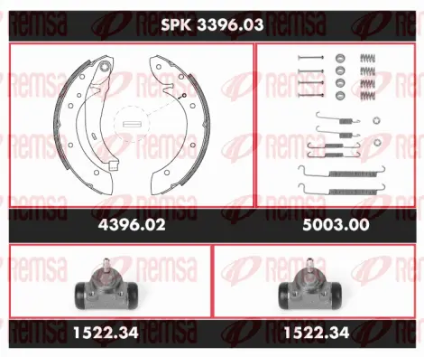 SPK 3396.03 REMSA Комплект тормозов, барабанный тормозной механизм (фото 1)