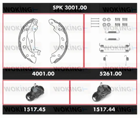 SPK 3001.00 WOKING Комплект тормозов, барабанный тормозной механизм (фото 1)