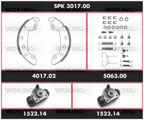 SPK 3017.00 WOKING Комплект тормозов, барабанный тормозной механизм (фото 1)