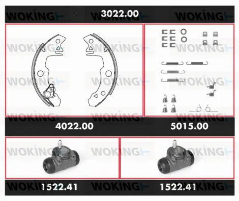 SPK 3022.00 WOKING Комплект тормозов, барабанный тормозной механизм (фото 1)