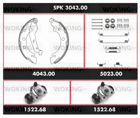 SPK 3043.00 WOKING Комплект тормозов, барабанный тормозной механизм (фото 1)