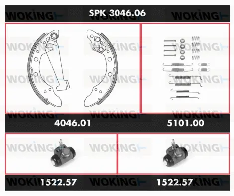 SPK 3046.06 WOKING Комплект тормозов, барабанный тормозной механизм (фото 1)