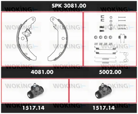 SPK 3081.00 WOKING Комплект тормозов, барабанный тормозной механизм (фото 1)