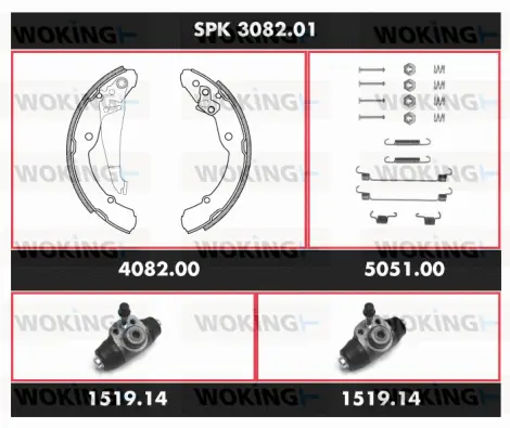 SPK 3082.01 WOKING Комплект тормозов, барабанный тормозной механизм (фото 1)