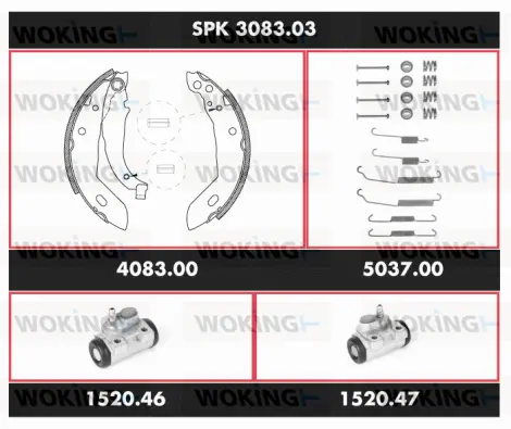 SPK 3083.03 WOKING Комплект тормозов, барабанный тормозной механизм (фото 1)