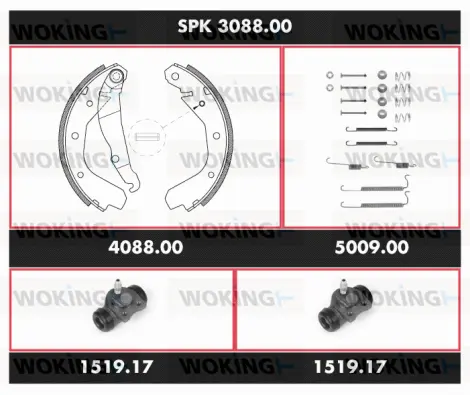 SPK 3088.00 WOKING Комплект тормозов, барабанный тормозной механизм (фото 1)