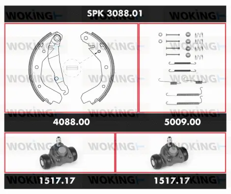 SPK 3088.01 WOKING Комплект тормозов, барабанный тормозной механизм (фото 1)