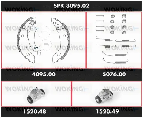 SPK 3095.02 WOKING Комплект тормозов, барабанный тормозной механизм (фото 1)