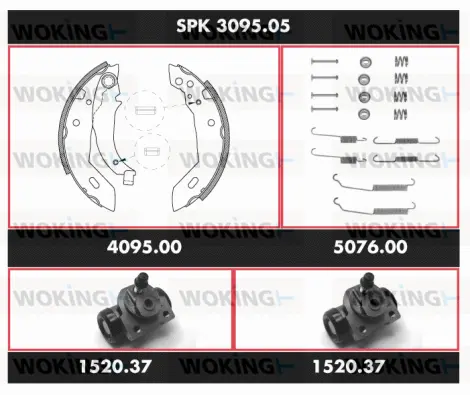 SPK 3095.05 WOKING Комплект тормозов, барабанный тормозной механизм (фото 1)