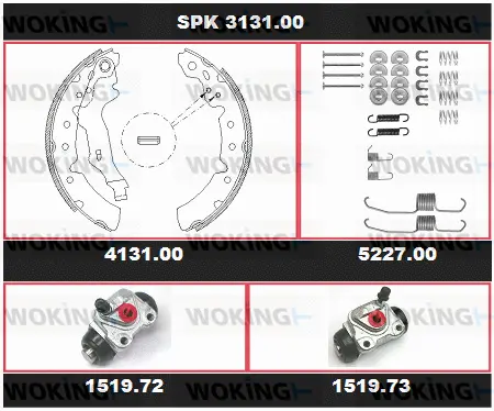 SPK 3131.00 WOKING Комплект тормозов, барабанный тормозной механизм (фото 1)