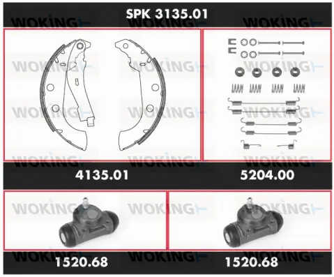 SPK 3135.01 WOKING Комплект тормозов, барабанный тормозной механизм (фото 1)