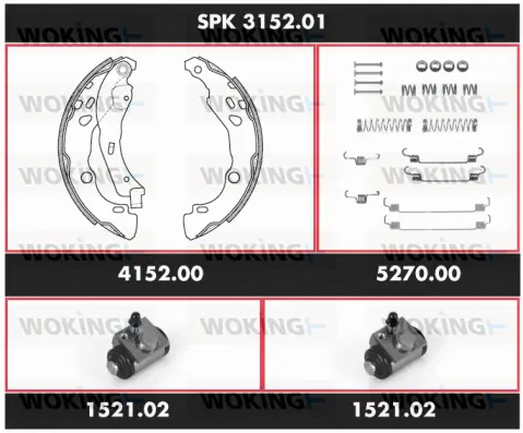 SPK 3152.01 WOKING Комплект тормозов, барабанный тормозной механизм (фото 1)