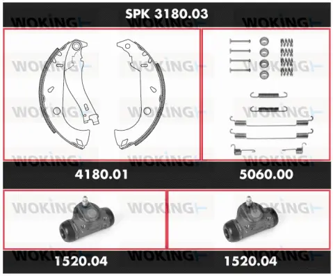 SPK 3180.03 WOKING Комплект тормозов, барабанный тормозной механизм (фото 1)